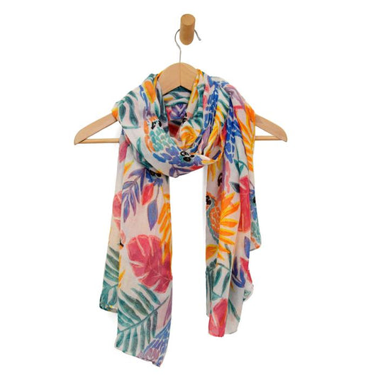 Multi Parrots in Paradise Scarf