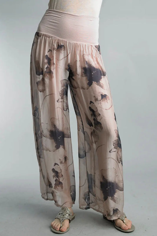 Printed Silk Pants