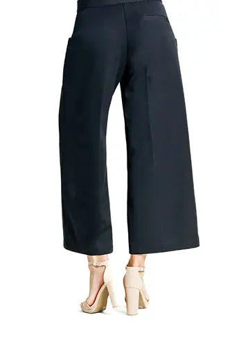 Woven Twill - Zip Closure Front Pocket Cropped Trouser