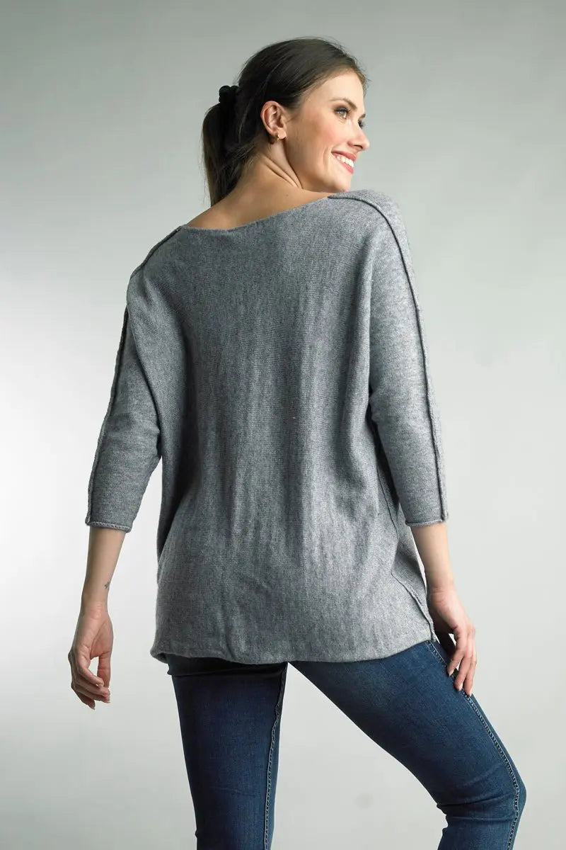 3/4 Sleeve Comfy Tunic Top - Bay-Tique