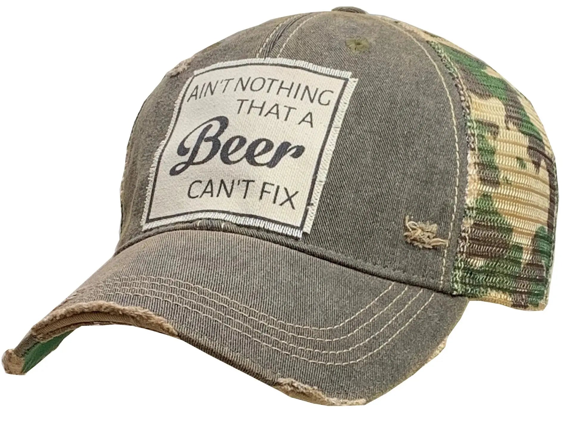 Ain't Nothing That a Beer Can't Fix Distressed Trucker Hat - Bay-Tique