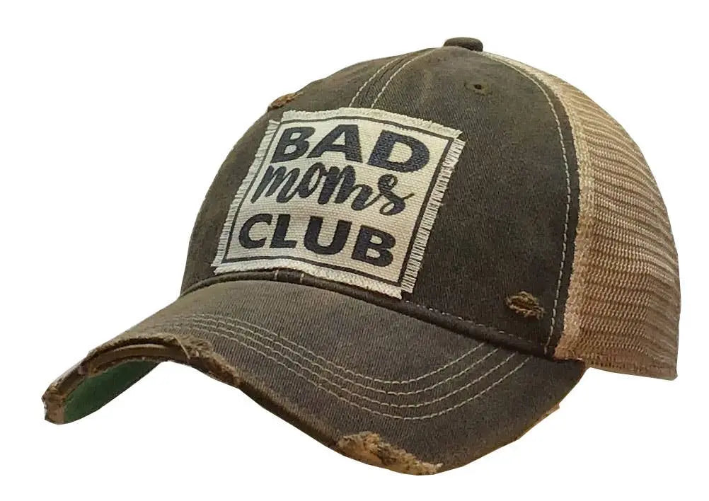 Bad Moms Club Distressed Trucker Hat Baseball Cap - Bay-Tique