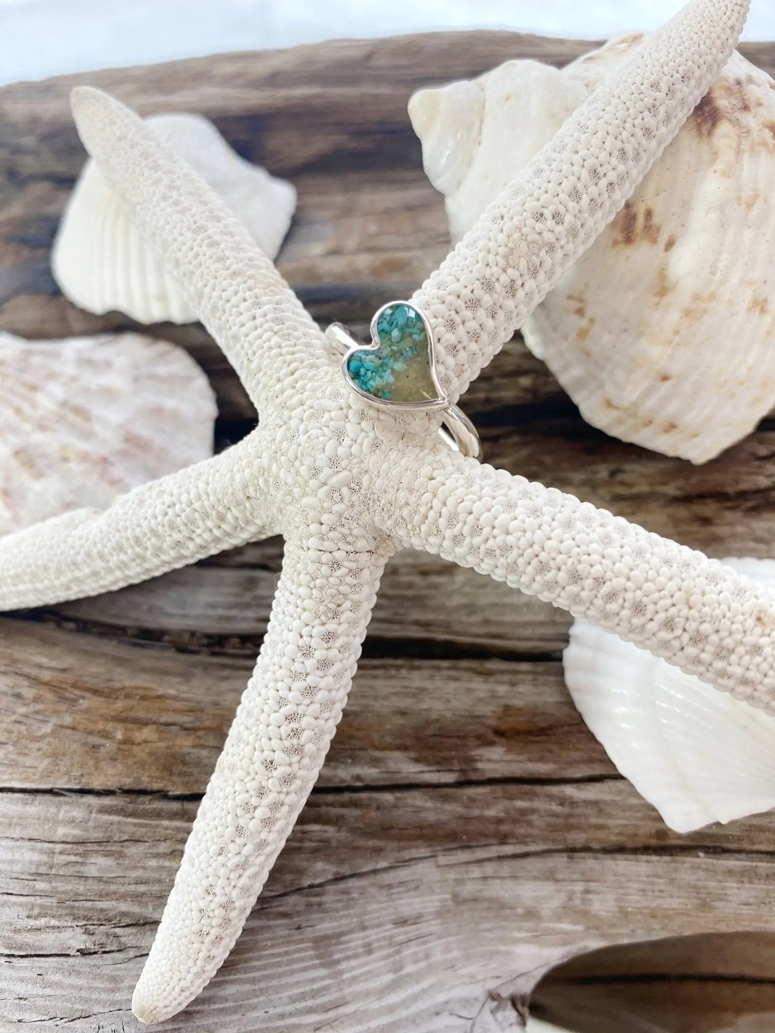 Dune Turquoise Heart Ring - Bay-Tique