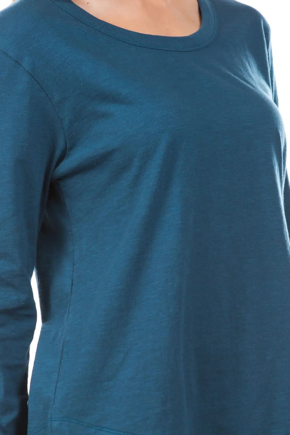 Long Sleeve Top Asymmetrical Hem - Bay-Tique