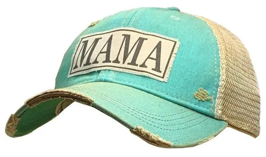 'Mama' distressed trucker ball cap - Bay-Tique