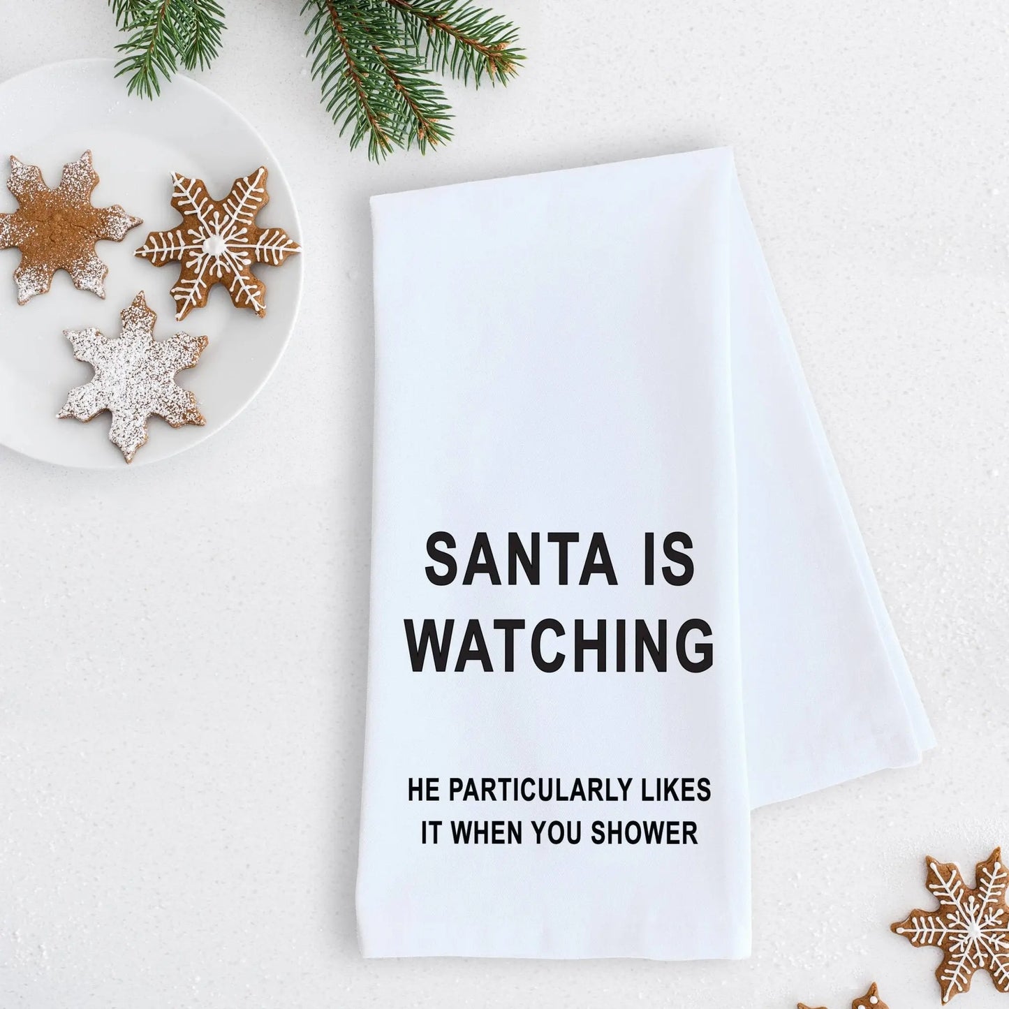 Santa Is Watching - Tea Towel - Holiday - Bay-Tique