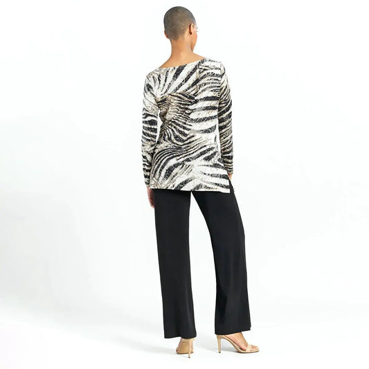 Side Twist Tunic - Striped Zebra - Bay-Tique